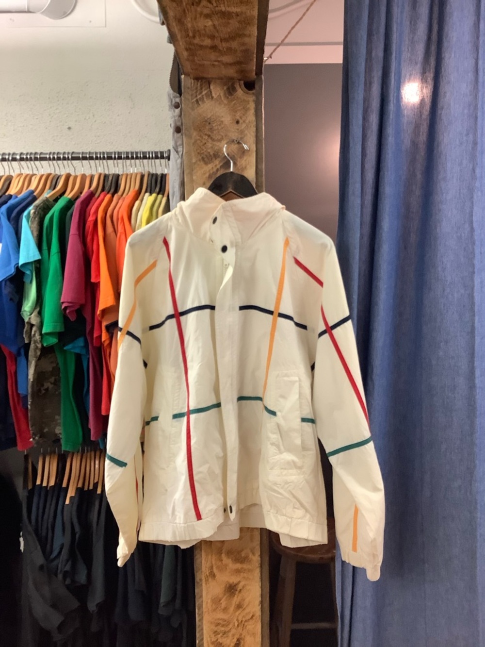 Vintage Forest Club Multicolor Patterned Nylon Jacket - Picture 1 of 2
